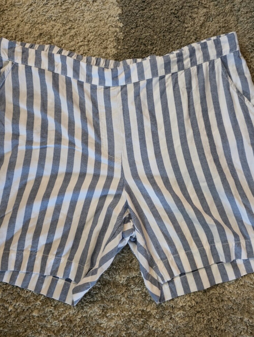 Chico's Blue and White Striped Women's Athletic Shorts